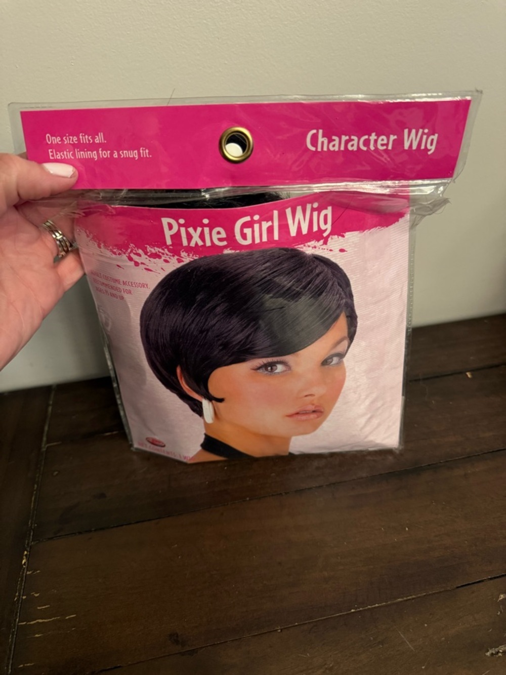Pixie Girl Black Short Wig One Size Costume Character Wig Short Bob Halloween